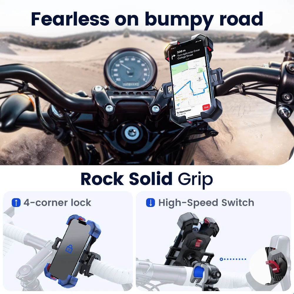 Joyroom JR-ZS288 Bike Phone Holder – 360° Rotation, One-Click Lock, Shockproof for 4.7"–7" Phones
