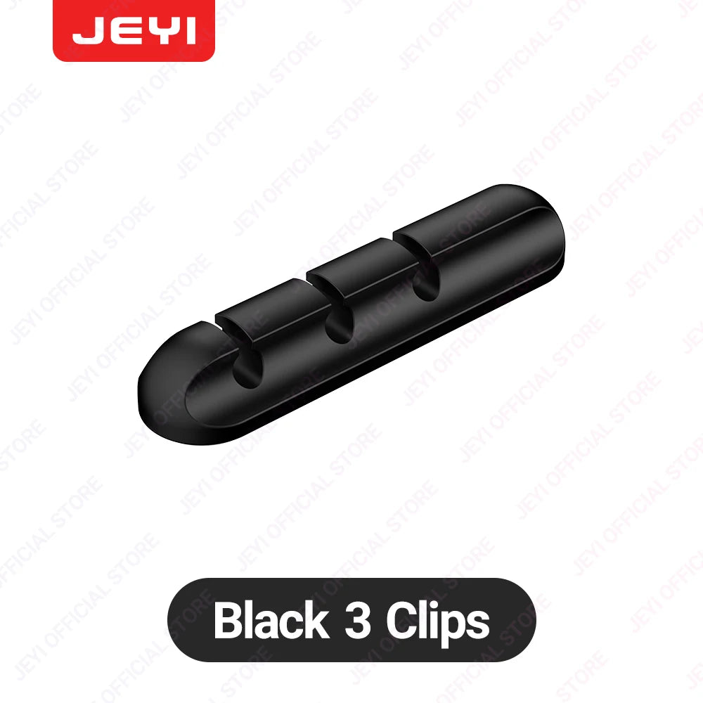 JEYI Adhesive Cable Holder Clips – Cord Management Wire Organizer for Desk, Nightstand & More