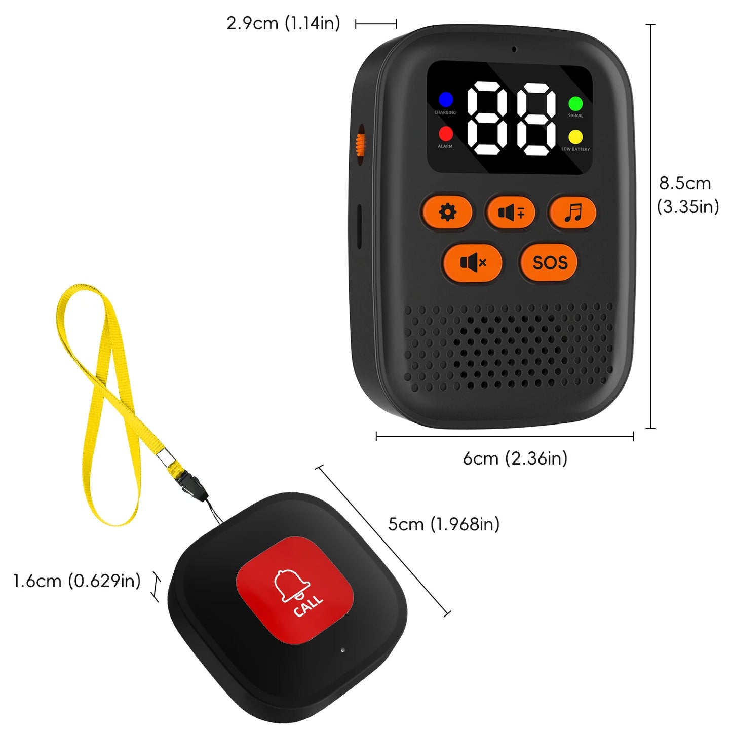 Wireless Pager System SOS Emergency Call Button For Elder Care Home Security Viberation Alarm Button