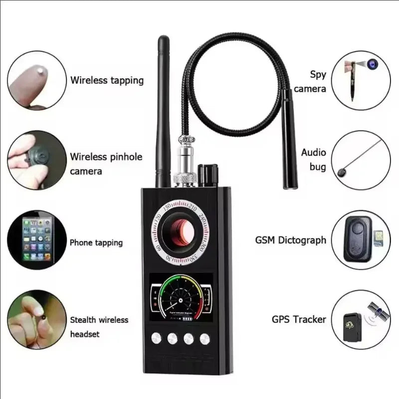 K68 Anti-Spy Bug Detector – RF Signal Scanner, Hidden Camera Finder, GPS Tracker Detector
