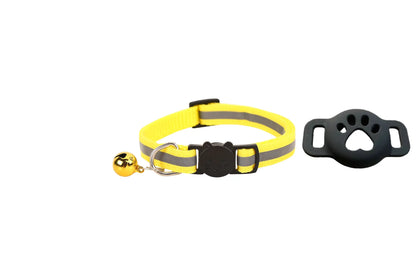Premium AirTag Cat Collar - Secure GPS Tracking Holder for Cats & Kittens, Adjustable Reflective Design, Compatible with iOS