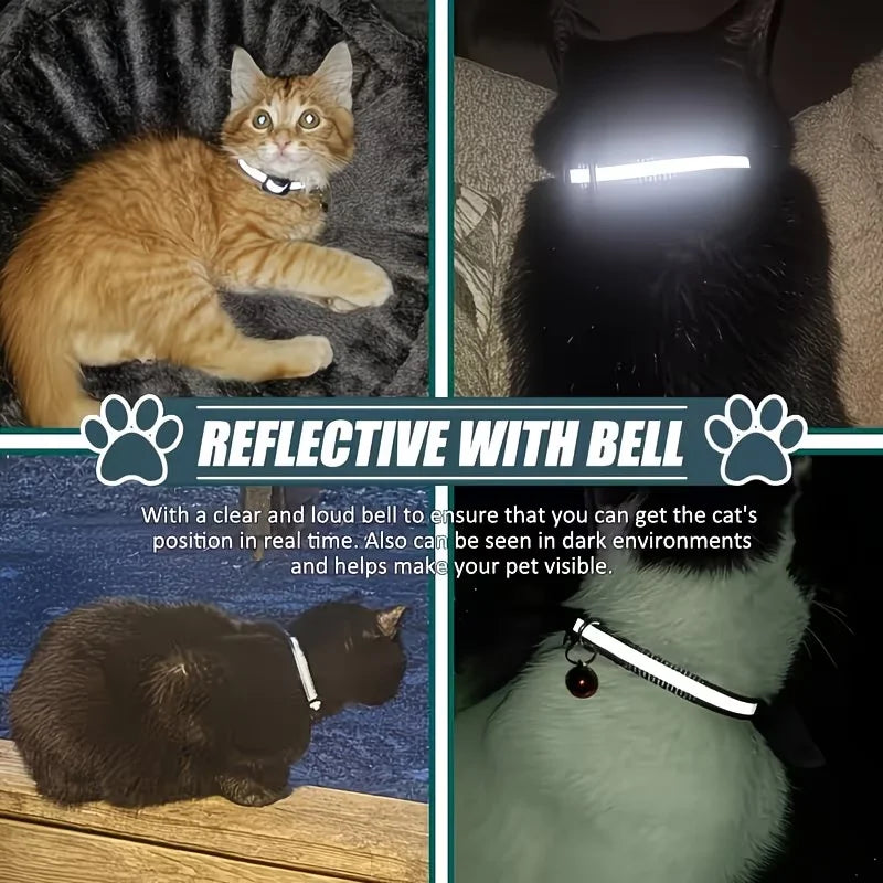 Premium AirTag Cat Collar - Secure GPS Tracking Holder for Cats & Kittens, Adjustable Reflective Design, Compatible with iOS
