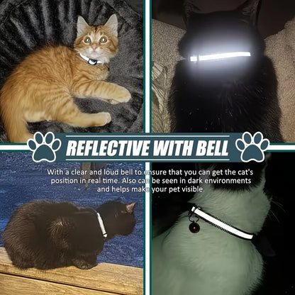Premium AirTag Cat Collar - Secure GPS Tracking Holder for Cats & Kittens, Adjustable Reflective Design, Compatible with iOS