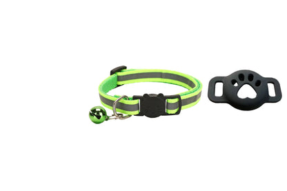 Premium AirTag Cat Collar - Secure GPS Tracking Holder for Cats & Kittens, Adjustable Reflective Design, Compatible with iOS