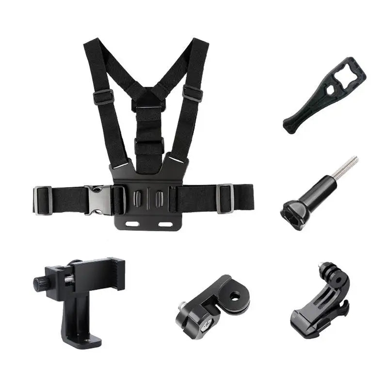 Phone & Action Camera Chest Mount Harness – 360° Holder, J-Hook, Adjustable Strap | GoPro, Insta360, DJI, Smartphones
