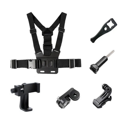 Phone & Action Camera Chest Mount Harness – 360° Holder, J-Hook, Adjustable Strap | GoPro, Insta360, DJI, Smartphones