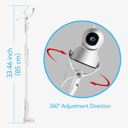 85cm Flexible Long Arm Baby Monitor & Phone Holder Mount – No-Drill Clamp, 360°, Fits Most Cameras