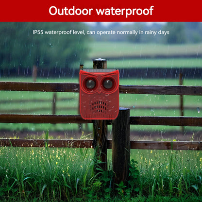 Solar Outdoor Motion Sensor Alarm Dog Barking&Gunshot Sound Loud Noise Maker Deter Raccoons Deer Skunks Bears Coyotes