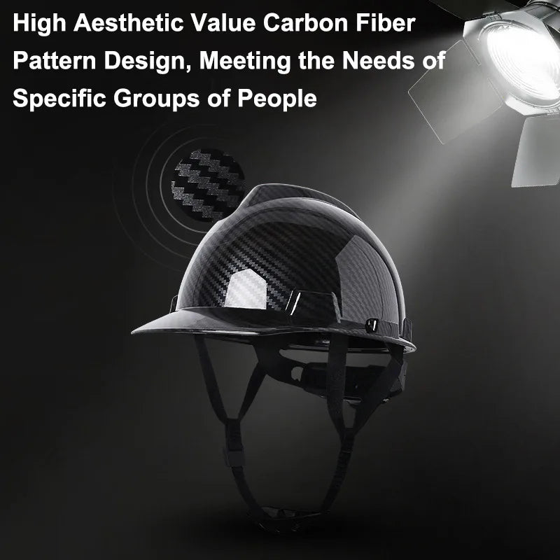Construction Safety Helmet – Breathable Hard Hat with Carbon Fiber Pattern