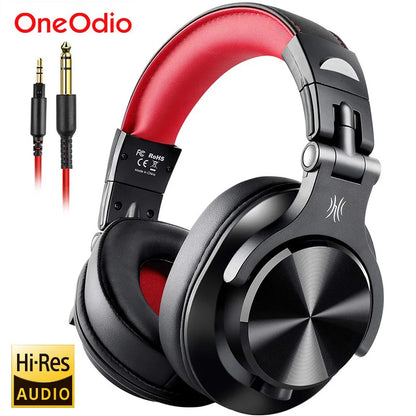 Oneodio A71 Wired Over-Ear Studio Headphones – HiFi Sound, Mic & DJ Monitoring