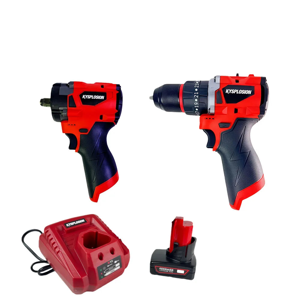 350N.m Brushless Cordless Impact Wrench & Drill Driver – 1/2" Drive, Fits Milwaukee M12 Battery