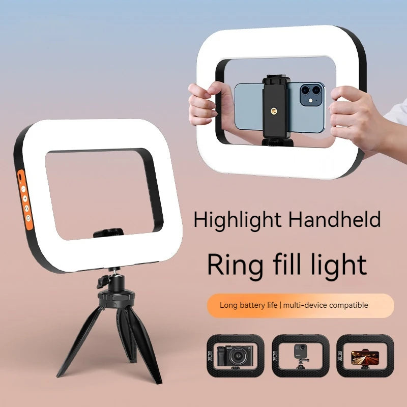 Handheld Ring LED Fill Light – 20W, 240 Beads, 8000mAh, 2500K–8500K for Live Streaming & Photography