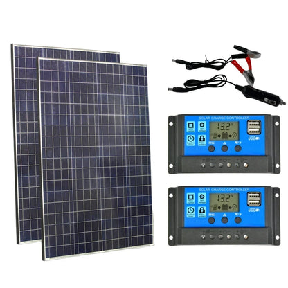 Polycrystalline Solar Panel Kit – 500W or 1000W, 12V, 23% Efficiency | For RV, Camping, Boat, Cabin & Off-Grid