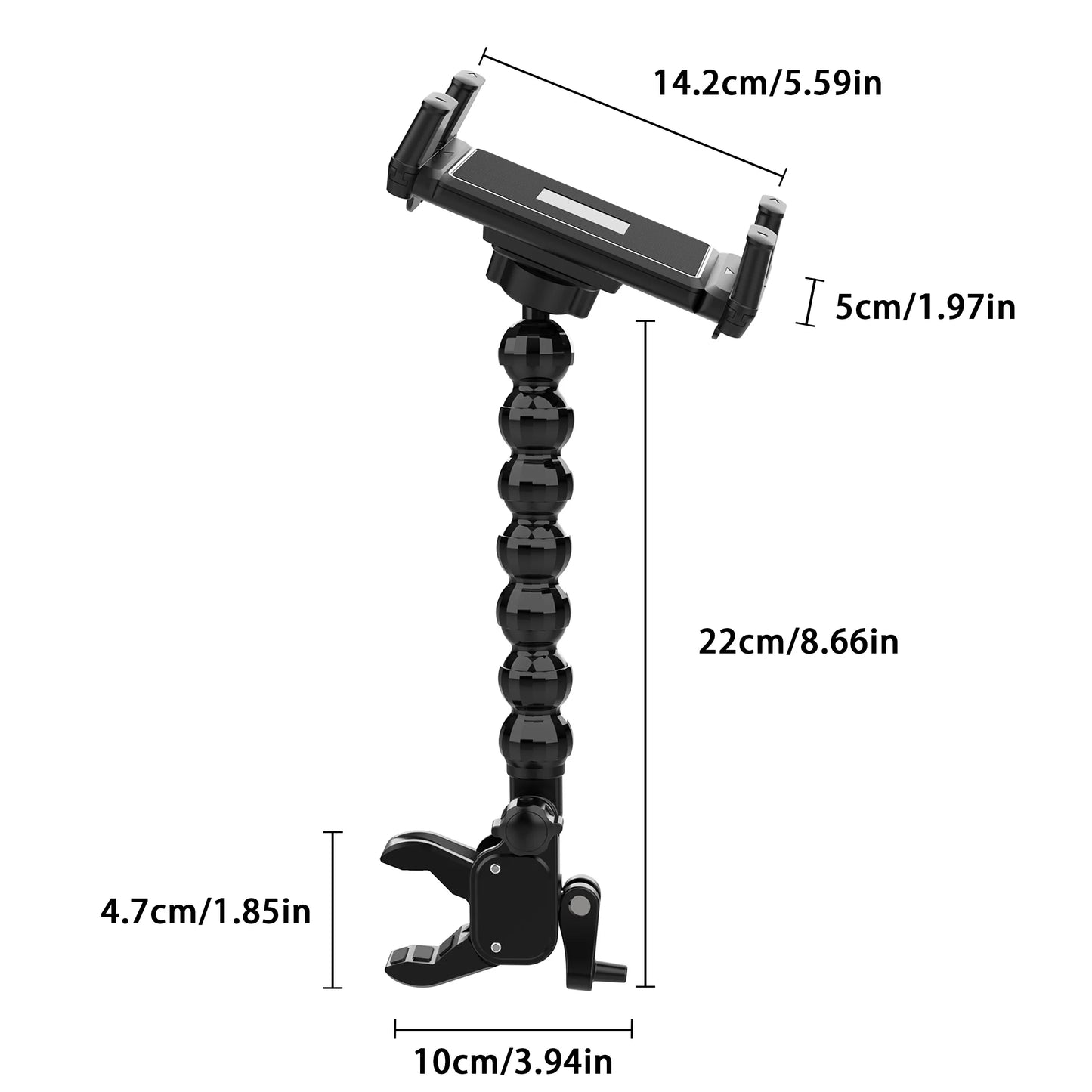 3-in-1 Flexible Tripod Stand – Microphone, Music Sheet & Tablet Holder for 4.7"–15" Devices