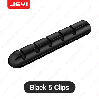 JEYI Adhesive Cable Holder Clips – Cord Management Wire Organizer for Desk, Nightstand & More