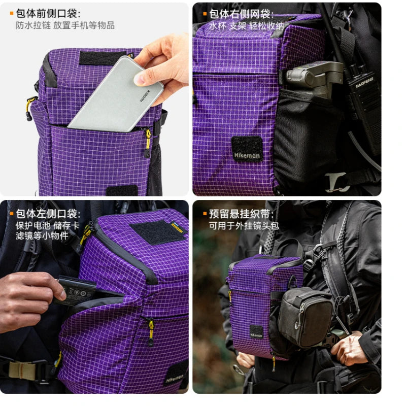 Outdoor Adventure Gear Hikeman MultiFunction DSLR Camera Bag Waterproof for Drones Cyclists Essentials