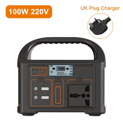 GaiaRay 100W Portable Power Station – 76.8Wh LiFePO4 Solar Generator for Camping & Emergencies