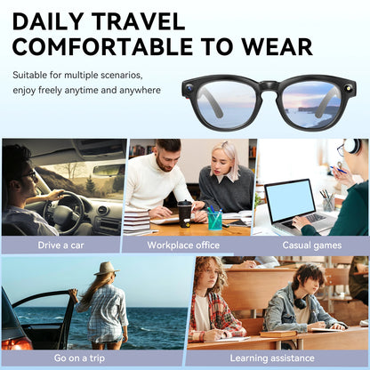 EIGIIS AI Smart Glasses – Bluetooth Calls, AI Voice Assistant, 4K Camera & Noise Reduction