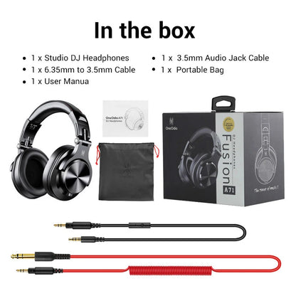 Oneodio A71 Wired Over-Ear Studio Headphones – HiFi Sound, Mic & DJ Monitoring