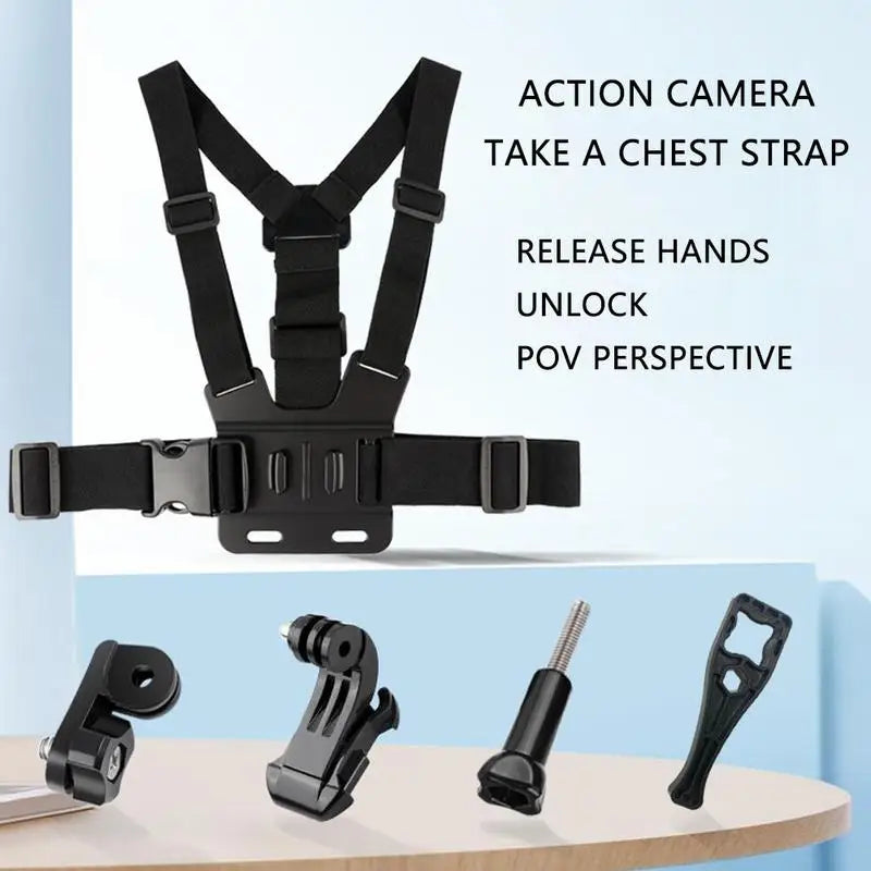 Phone & Action Camera Chest Mount Harness – 360° Holder, J-Hook, Adjustable Strap | GoPro, Insta360, DJI, Smartphones