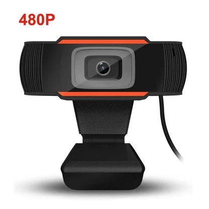 Mini USB Webcam with Microphone – 480P / 720P / 1080P HD, 30fps, Plug & Play for PC, Laptop & Desktop
