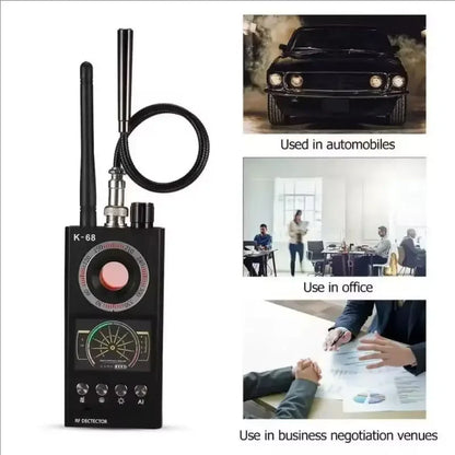 K68 Anti-Spy Bug Detector – RF Signal Scanner, Hidden Camera Finder, GPS Tracker Detector