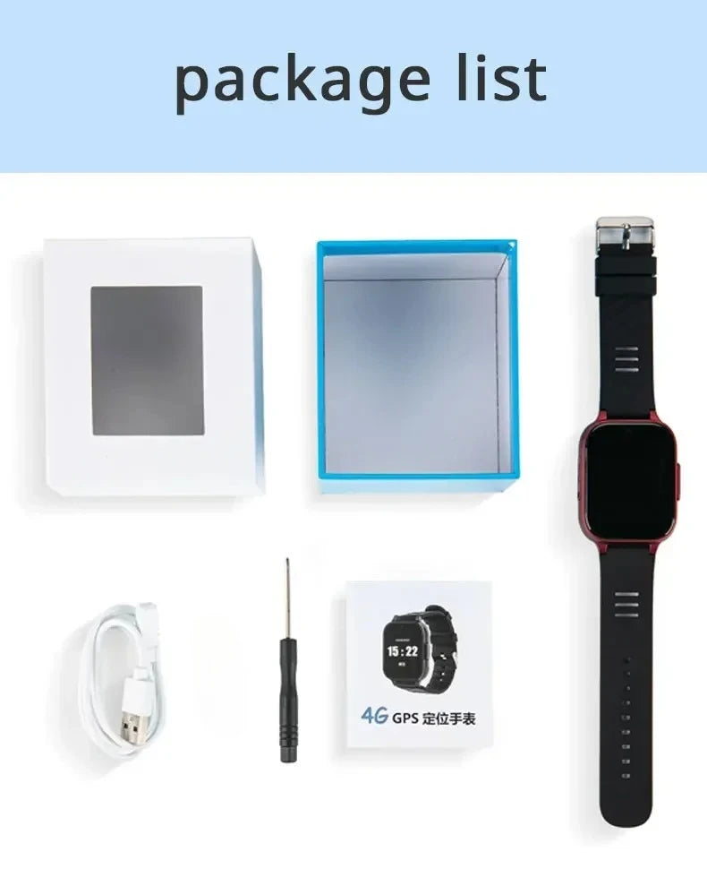 Smart GPS Tracker Watch GPS Bracelet Video Call for Old People One-click Help Support Fall Alarm Built-in 600mAh Battery RF-V52