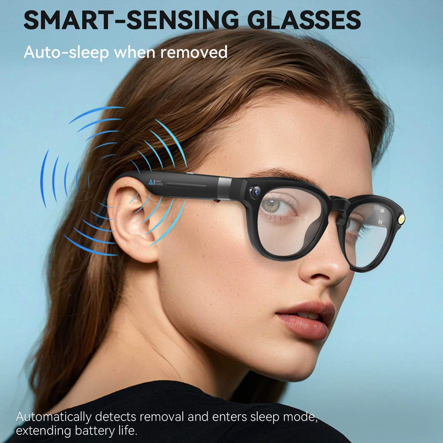 EIGIIS AI Smart Glasses – Bluetooth Calls, AI Voice Assistant, 4K Camera & Noise Reduction
