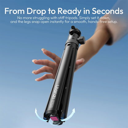 Ulanzi TT24 Quick-Release Selfie Stick Tripod – 360° Ball Head, 148cm Extended, for Action Cameras, Smartphones & DSLRs