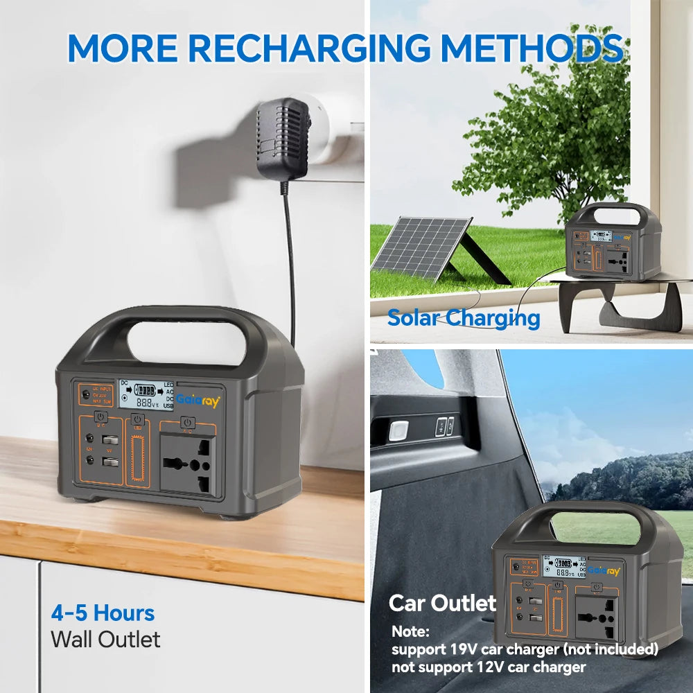 GaiaRay 100W Portable Power Station – 76.8Wh LiFePO4 Solar Generator for Camping & Emergencies