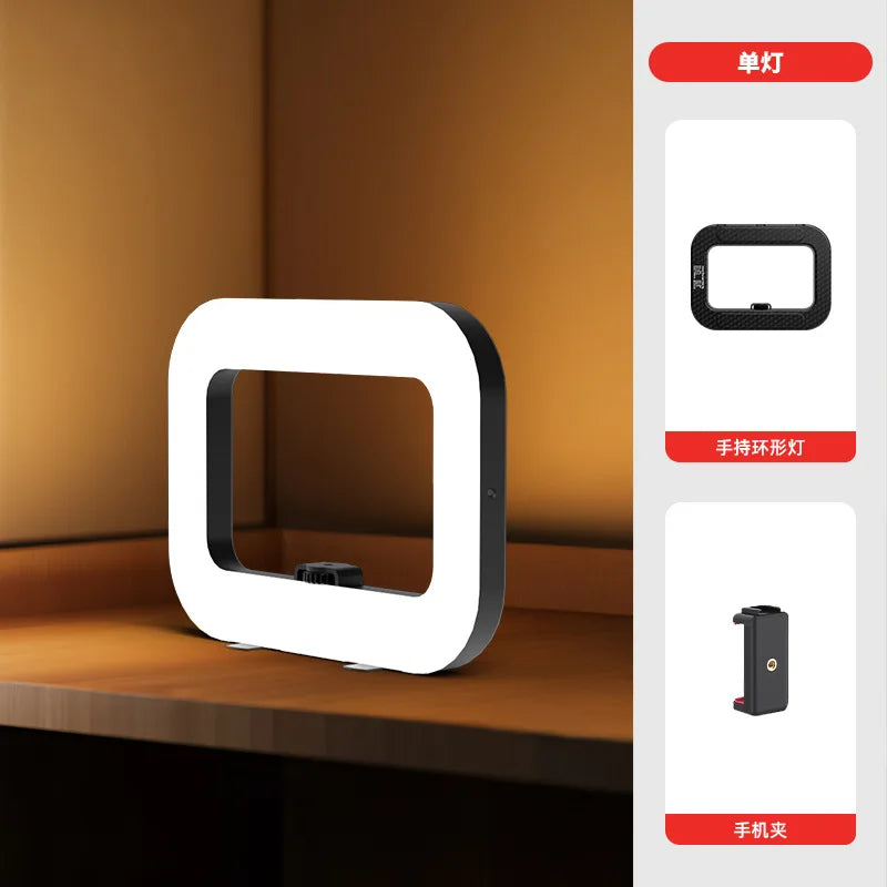 Handheld Ring LED Fill Light – 20W, 240 Beads, 8000mAh, 2500K–8500K for Live Streaming & Photography