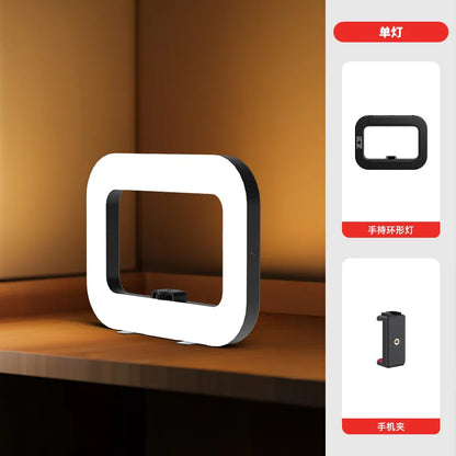 Handheld Ring LED Fill Light – 20W, 240 Beads, 8000mAh, 2500K–8500K for Live Streaming & Photography