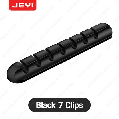 JEYI Adhesive Cable Holder Clips – Cord Management Wire Organizer for Desk, Nightstand & More