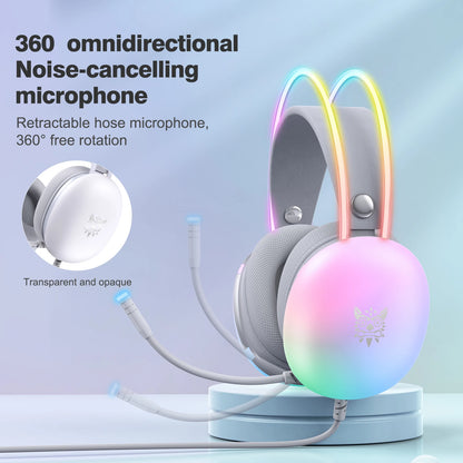 ONIKUMA RGB Gaming Headset with Mic – 3D Stereo, Memory Foam Earmuffs, Noise-Cancelling Mic | Optional Gaming Mouse & Stand Bundle