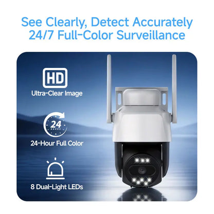 Solar Security Camera – 4G LTE, No WiFi Needed, AI Human Detection & PTZ