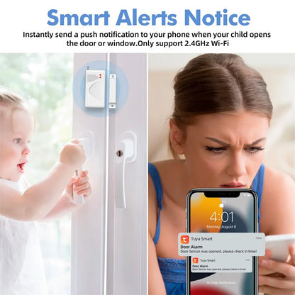 KERUI 120db Loud Sound Alarm System Siren Tuya Smart WIFI Wireless Security Alarm Kit Home Burglar Motion Door Sensor Alexa
