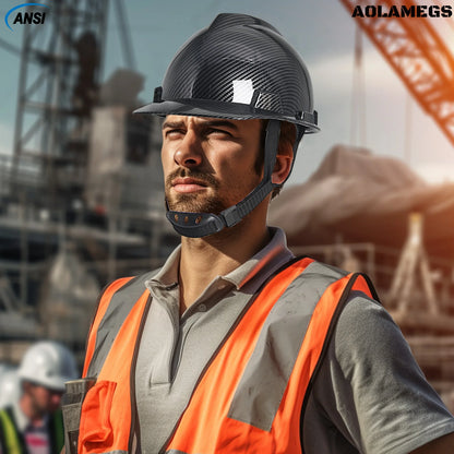 Construction Safety Helmet – Breathable Hard Hat with Carbon Fiber Pattern