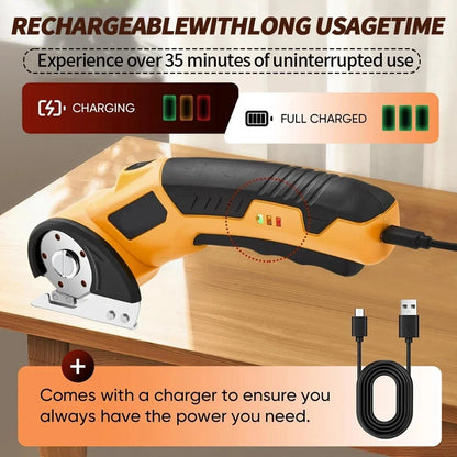 Cordless Electric Scissors & Fabric Cutter – Brushless Motor, Tungsten Steel Blade, USB-C Rechargeable