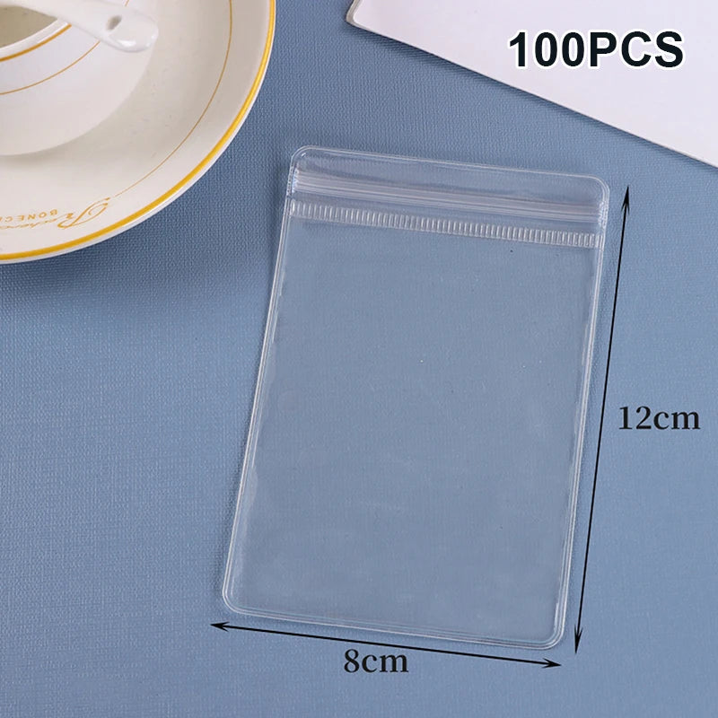 (ZYDD01) 100pcs Jewelry Organizer Pouch Bags Mini Transparent PVC Anti-Oxidation Earring Pendant Necklace Bracelet Storage Bags