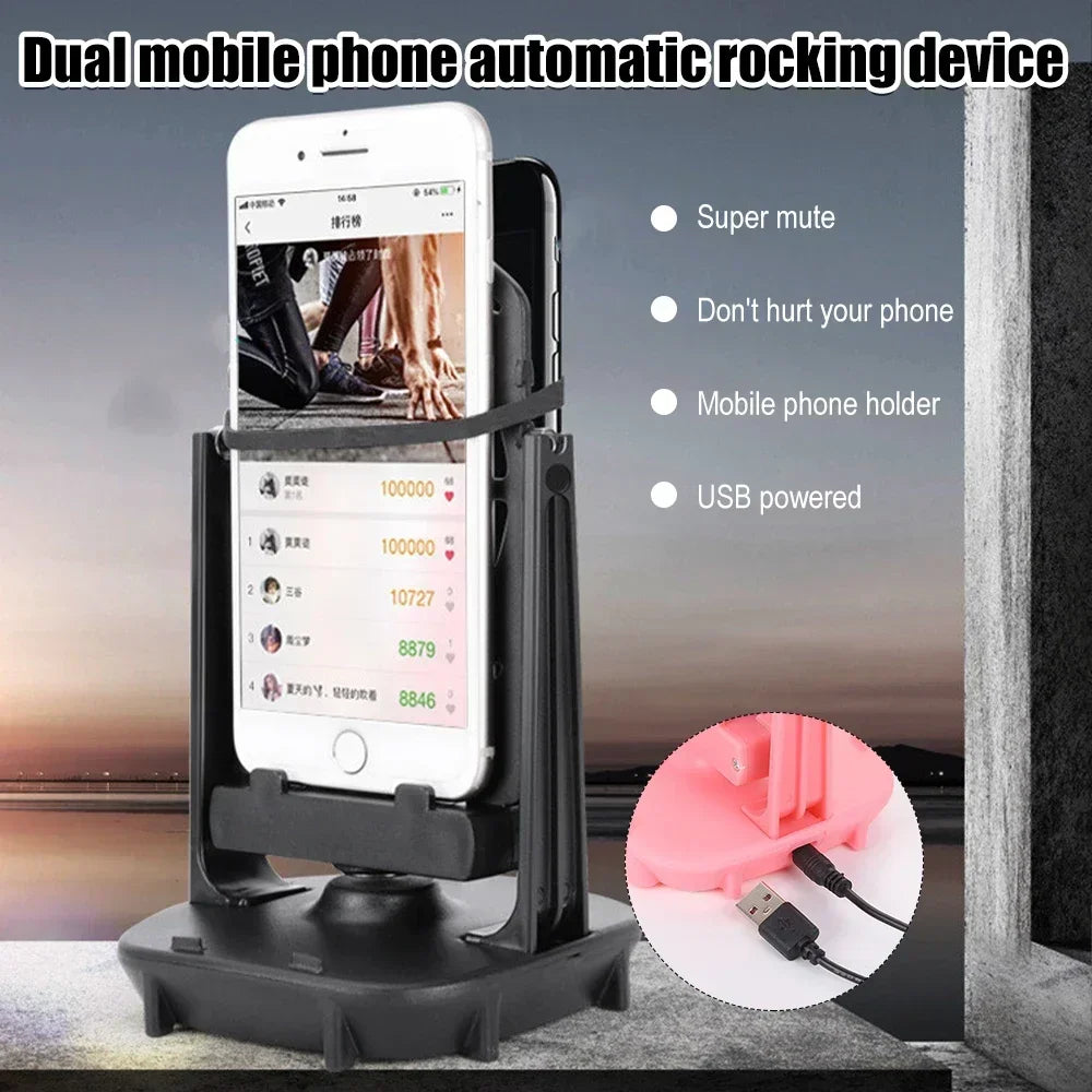 Automatic Phone Step Counter Shaker – Dual Phone Swing Pedometer Device, Silent USB Powered