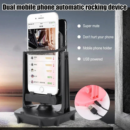 Automatic Phone Step Counter Shaker – Dual Phone Swing Pedometer Device, Silent USB Powered