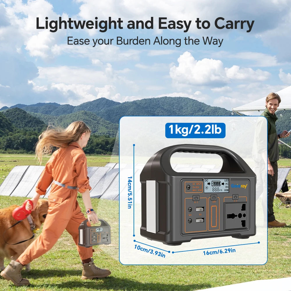 GaiaRay 100W Portable Power Station – 76.8Wh LiFePO4 Solar Generator for Camping & Emergencies