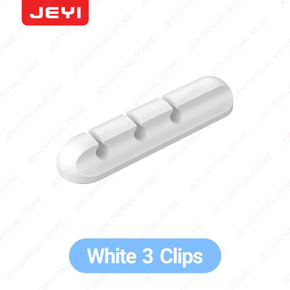 JEYI Adhesive Cable Holder Clips – Cord Management Wire Organizer for Desk, Nightstand & More