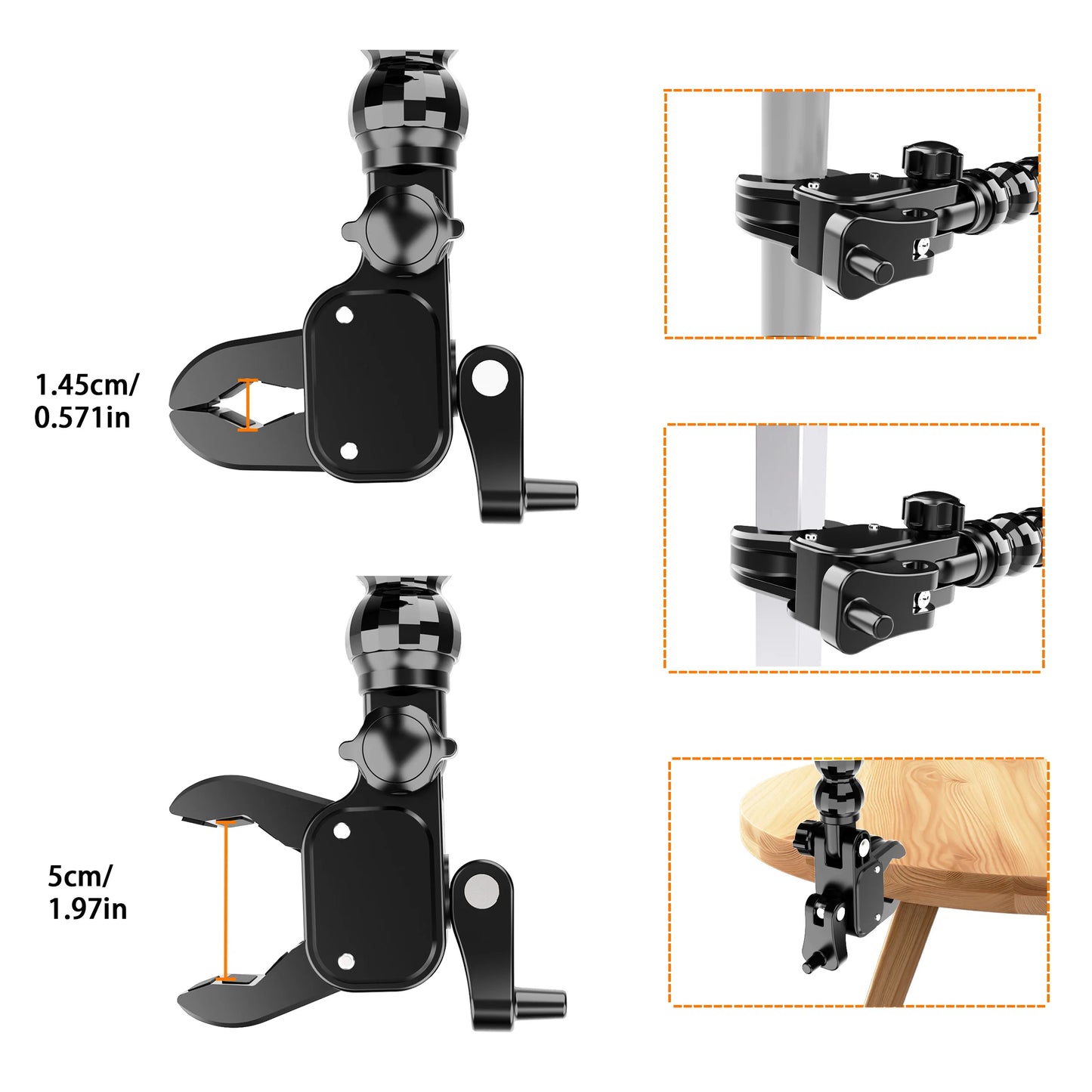 3-in-1 Flexible Tripod Stand – Microphone, Music Sheet & Tablet Holder for 4.7"–15" Devices