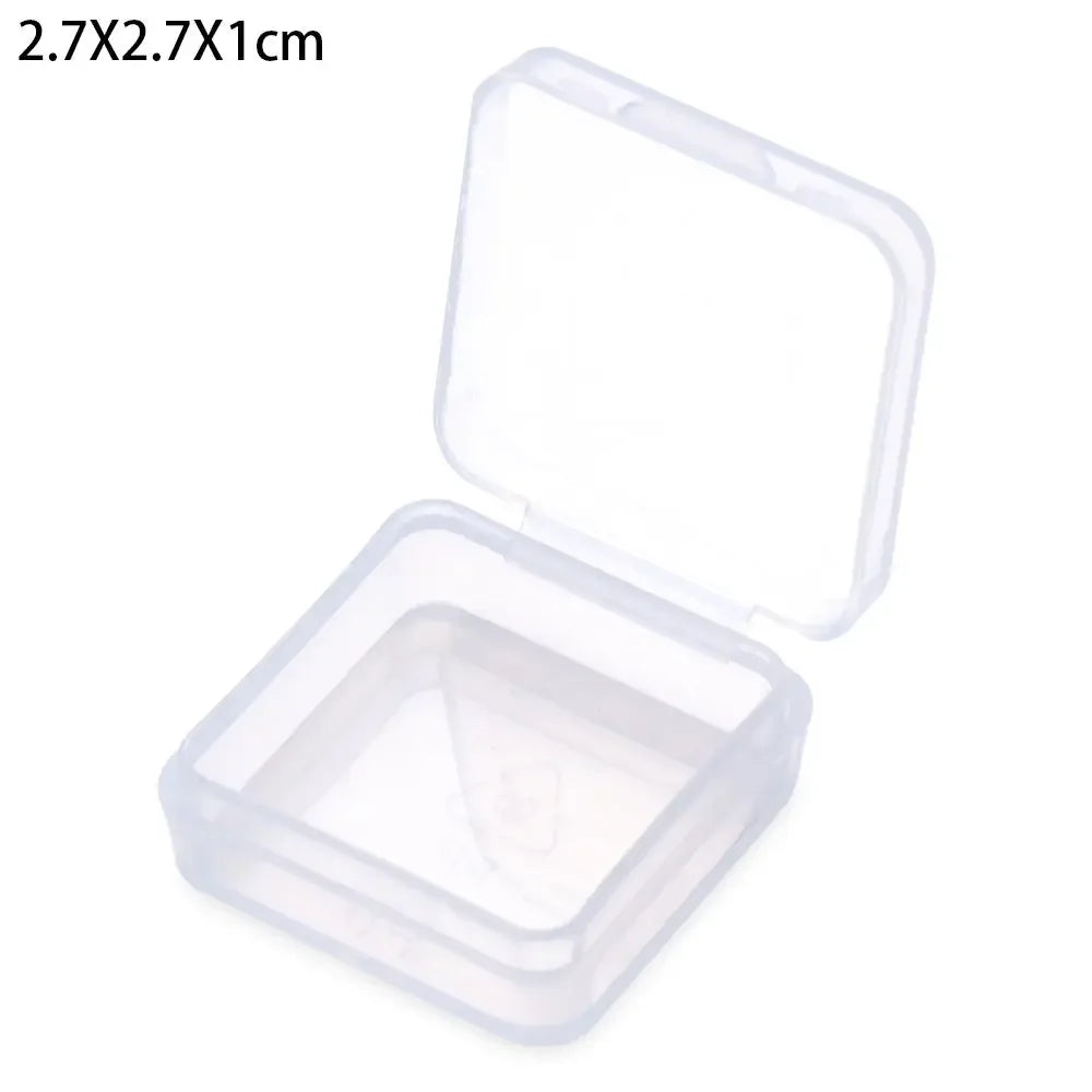 1Pcs Plastic Transparent Storage Box Small Items Sundries Jewelry Organizer Case Beads Container Pill Chip Box Tools Accessories