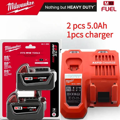 Milwaukee M18 18V Lithium-Ion Battery – 5.0Ah & 6.0Ah Long Cycle Life for M18 Power Tools
