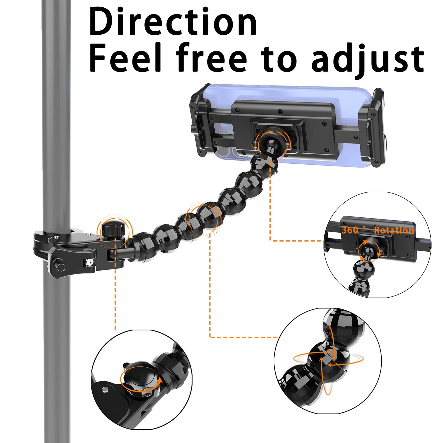 3-in-1 Flexible Tripod Stand – Microphone, Music Sheet & Tablet Holder for 4.7"–15" Devices