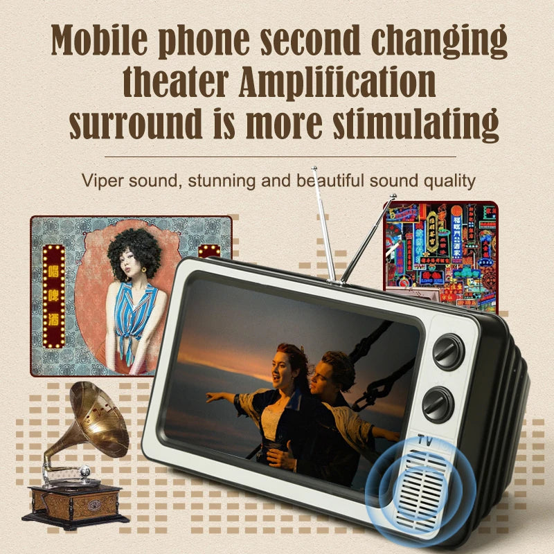 12" Phone Screen Magnifier – HD 3x Zoom, Retro TV Style, No Power Required, Eye Protection Stand