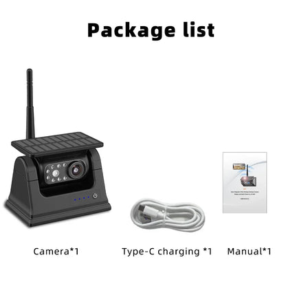 Solar Powered WiFi Wireless Backup Camera – 9000mAh, 1080P, IR Night Vision, Magnetic Mount for Cars, RVs & Trucks