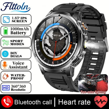Smart Watch with 1000mAh Battery – 1.85" AMOLED, Bluetooth Calling, 100+ Sports Modes, 5ATM Waterproof, Heart Rate & Blood Oxygen
